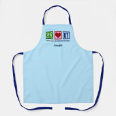 Peace Love Occupational Therapy Monogram Blue OT Schort (Voorkant)