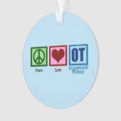 Peace Love Occupational Therapy OT Blue Ornament (voorkant)