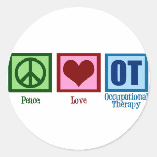 Peace Love Occupational Therapy Ronde Sticker