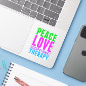 Peace Love Occupational Therapy Sticker (Laptop met iPhone)