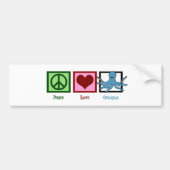 Peace Love Octopus Bumpersticker (Voorkant)