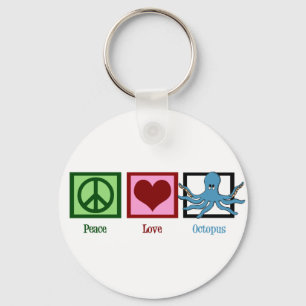 Peace Love Octopus Sleutelhanger