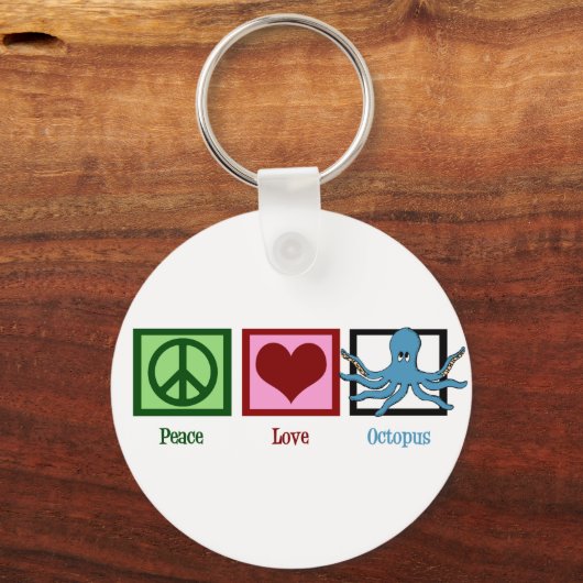 Peace Love Octopus Sleutelhanger (Achterkant)
