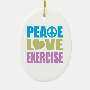 Peace Love-oefening Keramisch Ornament