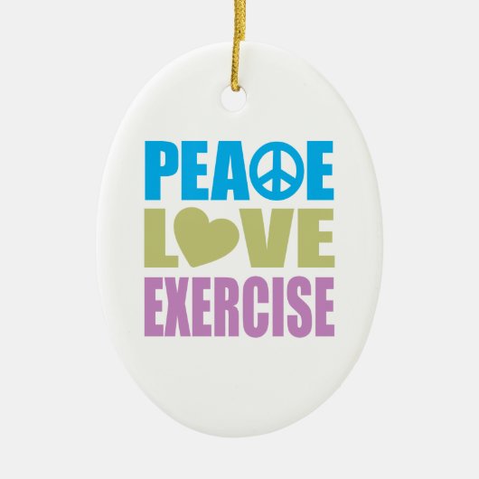 Peace Love-oefening Keramisch Ornament (Voorkant)