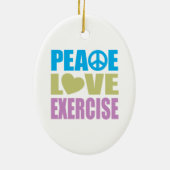 Peace Love-oefening Keramisch Ornament (Achterkant)