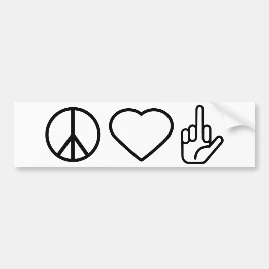 Peace Love of Bumpersticker (Voorkant)