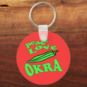 Peace Love Okra Sleutelhanger (Voorkant)