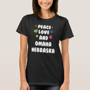 Peace Love Omaha Nebraska Patriotic Ne Patriotisme T-shirt
