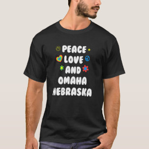 Peace Love Omaha Nebraska Patriotic Ne Patriotisme T-shirt