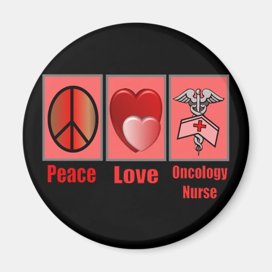 Peace Love ONCOLOGY Nurse Magneet (Voorkant)