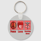 Peace Love ONCOLOGY Nurse Sleutelhanger (Voorkant)