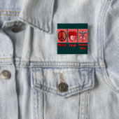 Peace Love ONCOLOGY Nurse Vierkante Button 5,1 Cm (In situ)