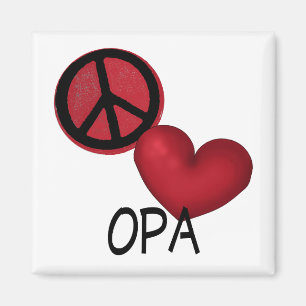 Peace Love Opa Magneet