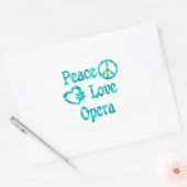 Peace Love Opera Ovale Sticker (Envelop)