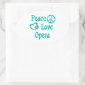 Peace Love Opera Ovale Sticker (Tas)