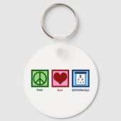 Peace Love Ophthalmology Sleutelhanger (Voorkant)