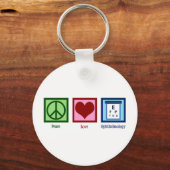 Peace Love Ophthalmology Sleutelhanger (Voorkant)