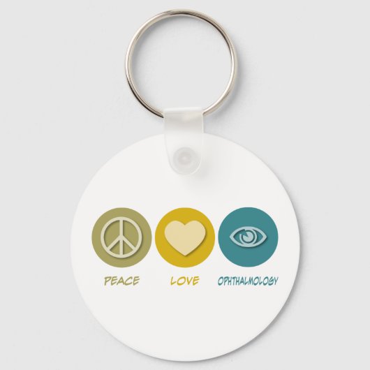 Peace Love Ophthalmology Sleutelhanger (Voorkant)