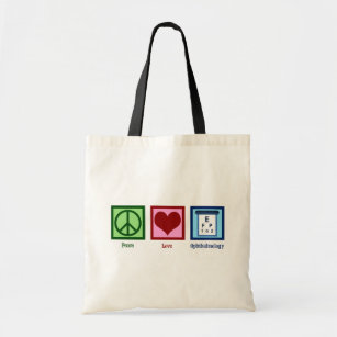 Peace Love Ophthalmology Tote Bag