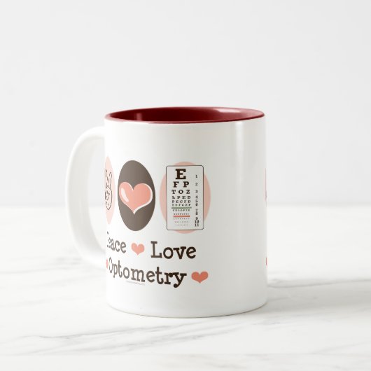Peace Love Optometry Mok (Voorkant links)