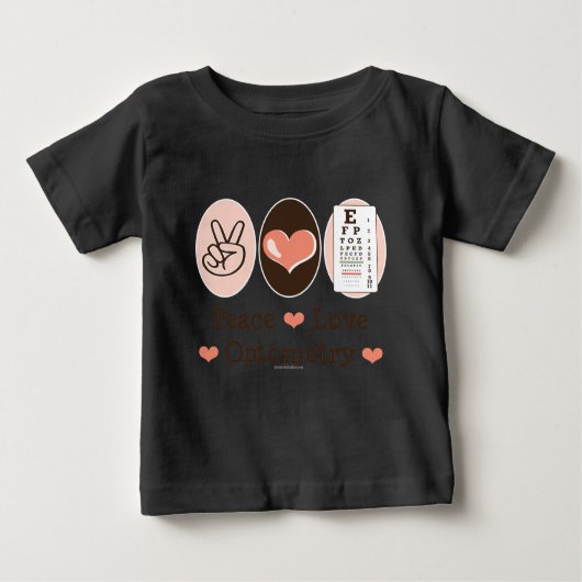 Peace Love Optometry Optometrist Baby Bodysuit (Voorkant)