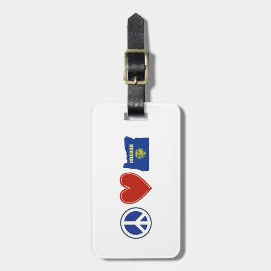 Peace Love Oregon Bagagelabel (Voorkant verticaal)