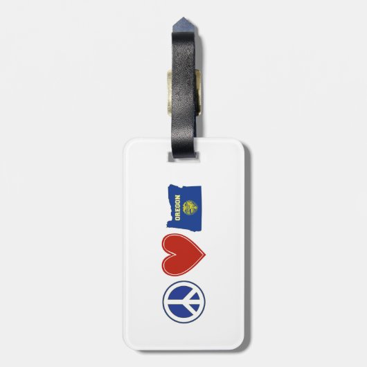 Peace Love Oregon Bagagelabel (Achterkant verticaal)