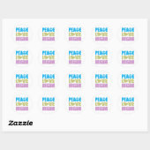 Peace Love Origami Ronde Sticker (Vel)