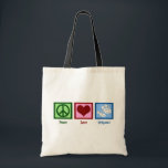 Peace Love Origami Tote Bag<br><div class="desc">Ik hou van de Japanse kunst van vouwpapier. Origami is mooi.</div>