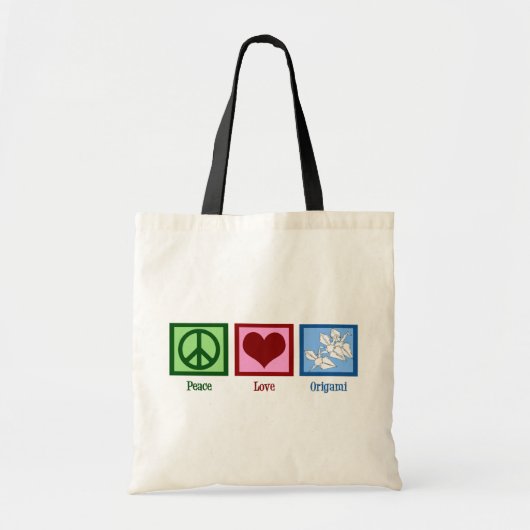 Peace Love Origami Tote Bag (Voorkant)