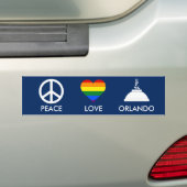 PEACE LOVE ORLANDO BUMPERSTICKER (Op auto)