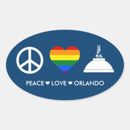 PEACE LOVE ORLANDO OVALE STICKER