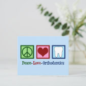 Peace Love Orthodontics Briefkaart (Staand voorkant)