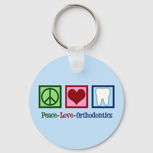Peace Love Orthodontics Kantoor Cute Orthodontist Sleutelhanger (Voorkant)