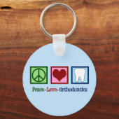 Peace Love Orthodontics Kantoor Cute Orthodontist Sleutelhanger (Voorkant)
