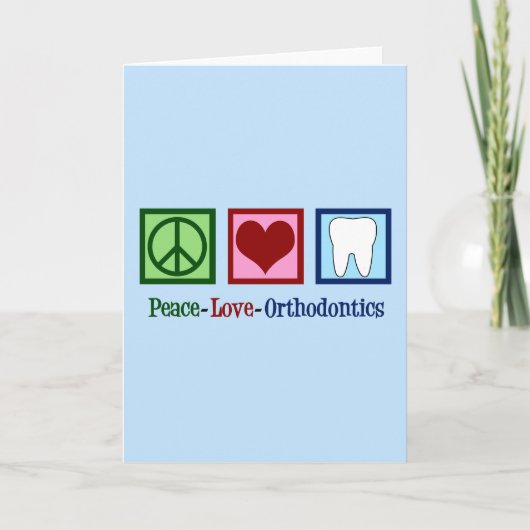 Peace Love Orthodontist Holiday Card Feestdagen Kaart (Voorkant)