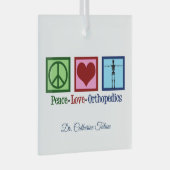 Peace Love Orthopedics Personalized Kerstmis Glas Ornament (Voorkant Rechts)