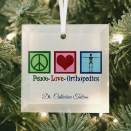 Peace Love Orthopedics Personalized Kerstmis Glas Ornament