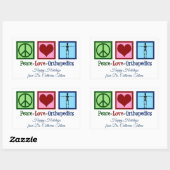 Peace Love Orthopedics Personalized Kerstmis Rechthoekige Sticker (Vel)