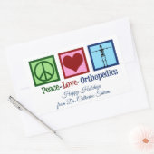 Peace Love Orthopedics Personalized Kerstmis Rechthoekige Sticker (Envelop)