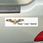 Peace Love Osprey bird Bumpersticker (Op auto)