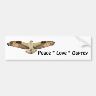 Peace Love Osprey bird Bumpersticker