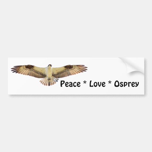 Peace Love Osprey bird Bumpersticker (Voorkant)