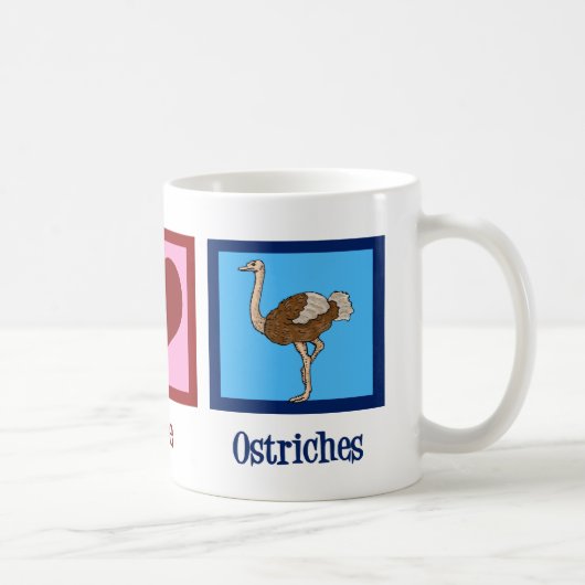 Peace Love Ostriches Koffiemok (Rechts)