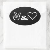 Peace & Love Oval Sticker (Tas)