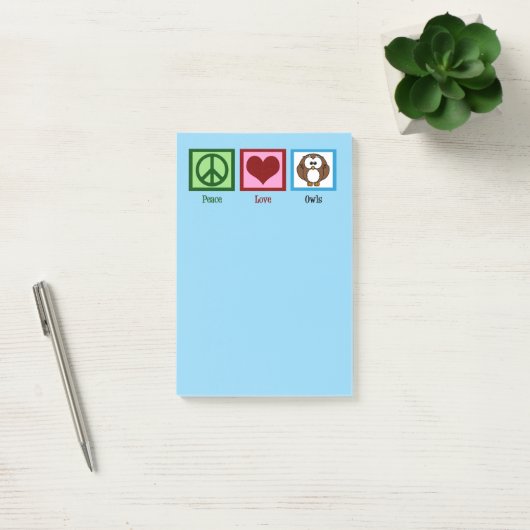 Peace Love Ownership - Cute Owl Post-it® Notes (Kantoor)