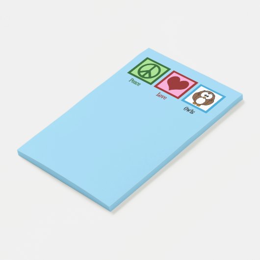Peace Love Ownership - Cute Owl Post-it® Notes (Schuin)