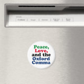 Peace Love Oxford Comma English Grammar Humor Magneet (Insitu (Vaatwasser))
