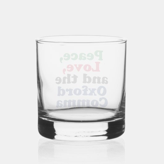 Peace Love Oxford Comma English Grammar Humor Whisky Glas (Achterkant)